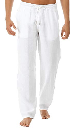 Mens Linen Cargo Pants Lightweight Elastic Waist Drawstring Casual Loose  Summer Beach Yoga Pants with Pockets Khaki S - Walmart.com